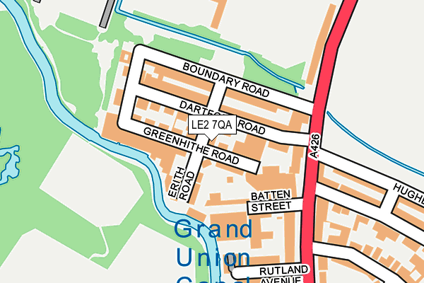 LE2 7QA map - OS OpenMap – Local (Ordnance Survey)