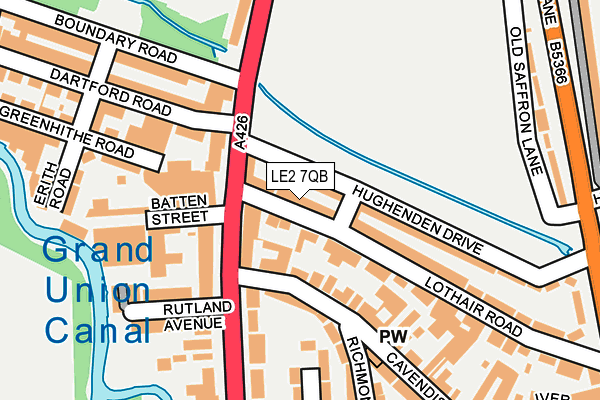 LE2 7QB map - OS OpenMap – Local (Ordnance Survey)