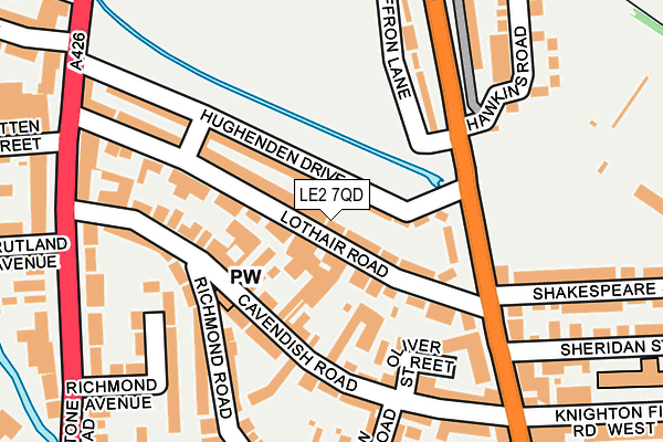 LE2 7QD map - OS OpenMap – Local (Ordnance Survey)