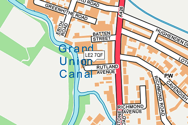 LE2 7QF map - OS OpenMap – Local (Ordnance Survey)
