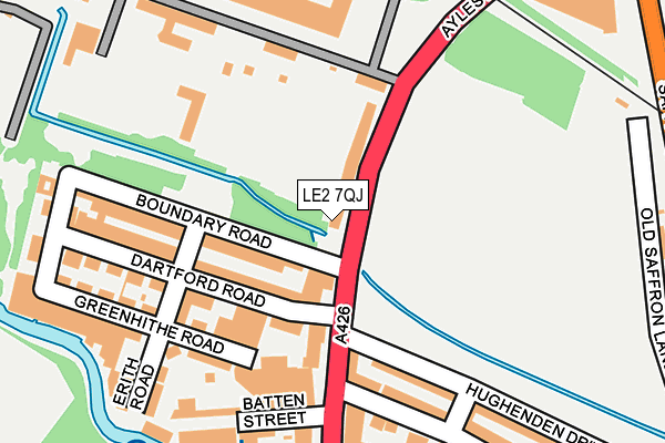 LE2 7QJ map - OS OpenMap – Local (Ordnance Survey)
