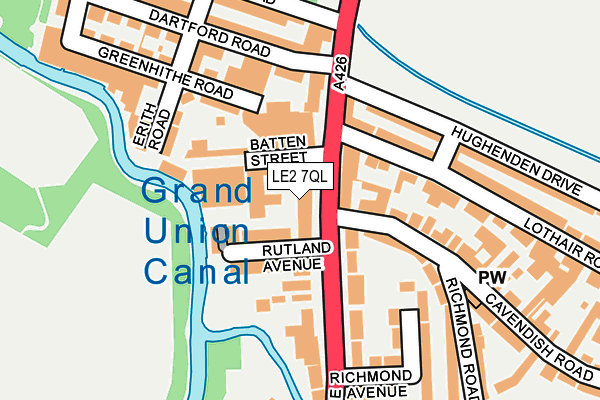 LE2 7QL map - OS OpenMap – Local (Ordnance Survey)