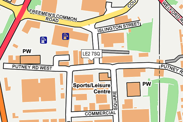 LE2 7SQ map - OS OpenMap – Local (Ordnance Survey)