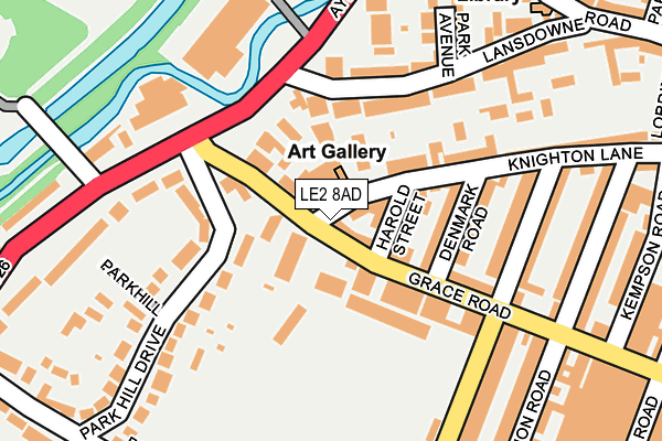 LE2 8AD map - OS OpenMap – Local (Ordnance Survey)