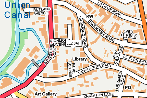 LE2 8AH map - OS OpenMap – Local (Ordnance Survey)