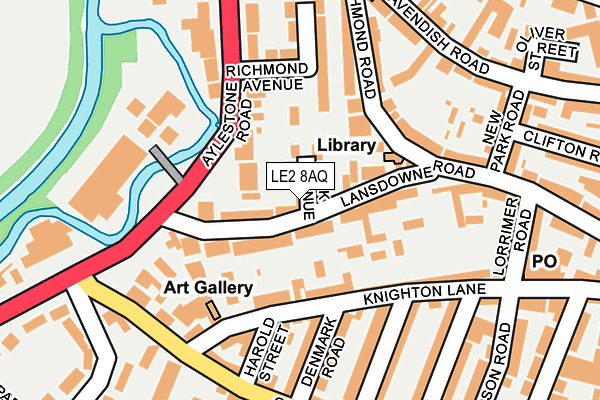 LE2 8AQ map - OS OpenMap – Local (Ordnance Survey)
