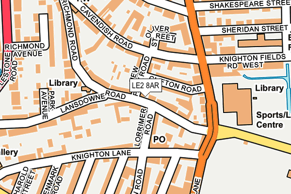 LE2 8AR map - OS OpenMap – Local (Ordnance Survey)