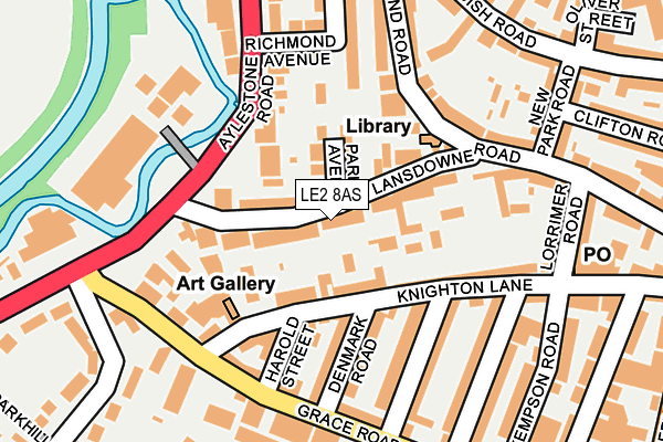 LE2 8AS map - OS OpenMap – Local (Ordnance Survey)