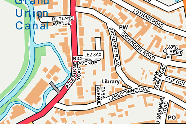 LE2 8AX map - OS OpenMap – Local (Ordnance Survey)