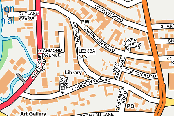 LE2 8BA map - OS OpenMap – Local (Ordnance Survey)
