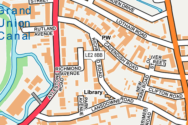 LE2 8BB map - OS OpenMap – Local (Ordnance Survey)