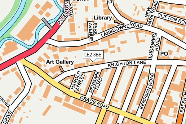 LE2 8BE map - OS OpenMap – Local (Ordnance Survey)