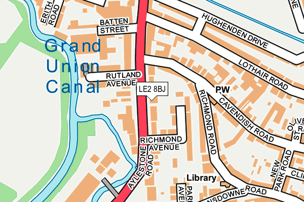 LE2 8BJ map - OS OpenMap – Local (Ordnance Survey)