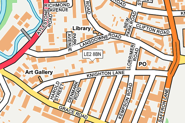 LE2 8BN map - OS OpenMap – Local (Ordnance Survey)