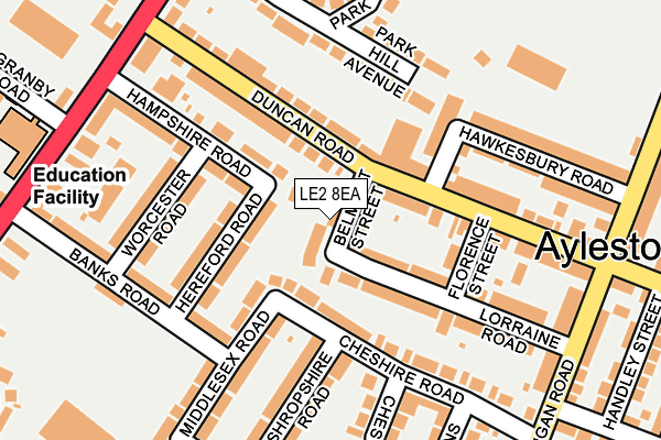 LE2 8EA map - OS OpenMap – Local (Ordnance Survey)