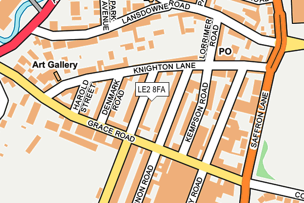 LE2 8FA map - OS OpenMap – Local (Ordnance Survey)