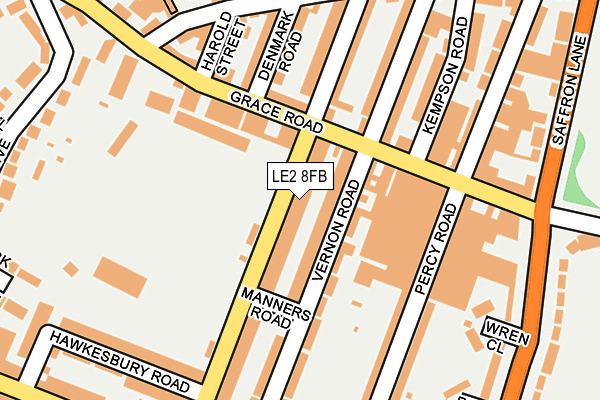 LE2 8FB map - OS OpenMap – Local (Ordnance Survey)