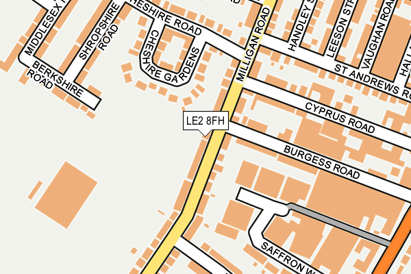LE2 8FH map - OS OpenMap – Local (Ordnance Survey)