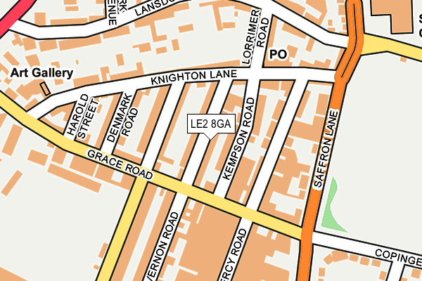 LE2 8GA map - OS OpenMap – Local (Ordnance Survey)