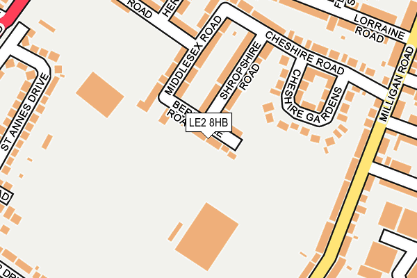 LE2 8HB map - OS OpenMap – Local (Ordnance Survey)