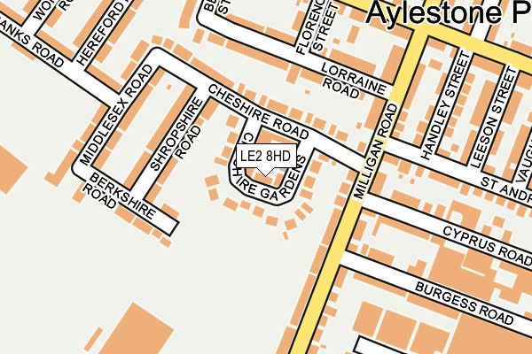 LE2 8HD map - OS OpenMap – Local (Ordnance Survey)