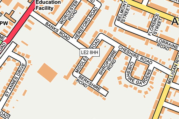LE2 8HH map - OS OpenMap – Local (Ordnance Survey)