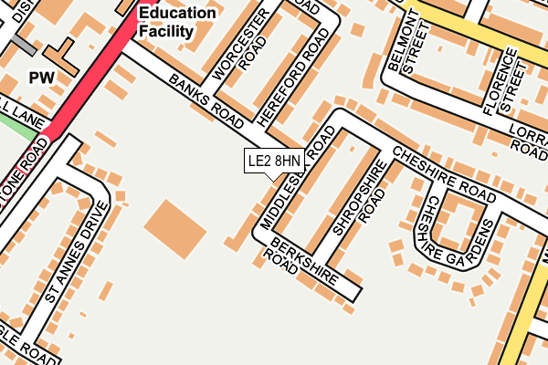 LE2 8HN map - OS OpenMap – Local (Ordnance Survey)