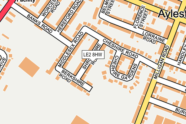 LE2 8HW map - OS OpenMap – Local (Ordnance Survey)