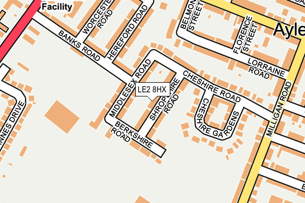 LE2 8HX map - OS OpenMap – Local (Ordnance Survey)