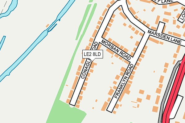 LE2 8LD map - OS OpenMap – Local (Ordnance Survey)