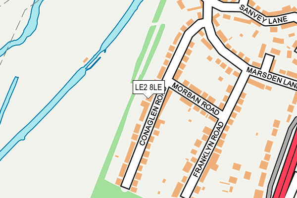 LE2 8LE map - OS OpenMap – Local (Ordnance Survey)