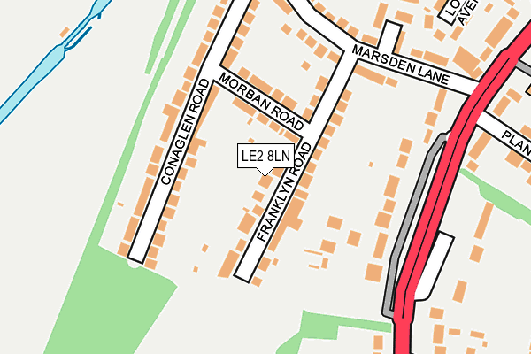 LE2 8LN map - OS OpenMap – Local (Ordnance Survey)
