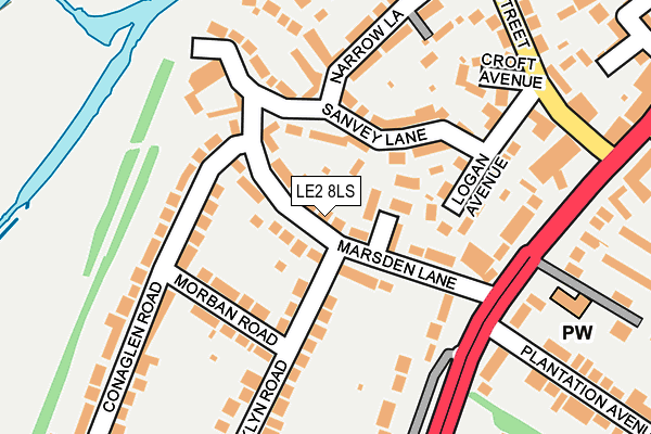 LE2 8LS map - OS OpenMap – Local (Ordnance Survey)