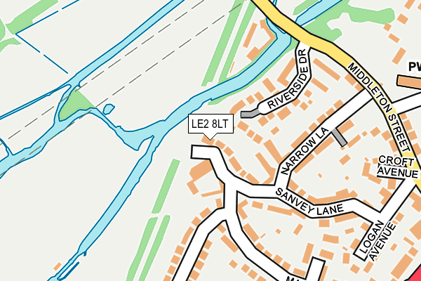 LE2 8LT map - OS OpenMap – Local (Ordnance Survey)
