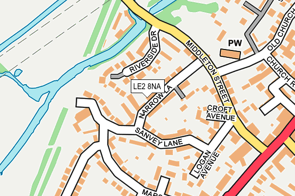 LE2 8NA map - OS OpenMap – Local (Ordnance Survey)