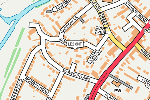 LE2 8NF map - OS OpenMap – Local (Ordnance Survey)