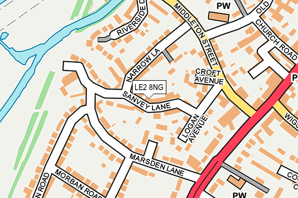 LE2 8NG map - OS OpenMap – Local (Ordnance Survey)