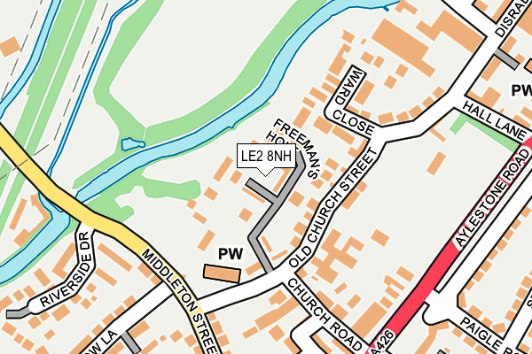 LE2 8NH map - OS OpenMap – Local (Ordnance Survey)