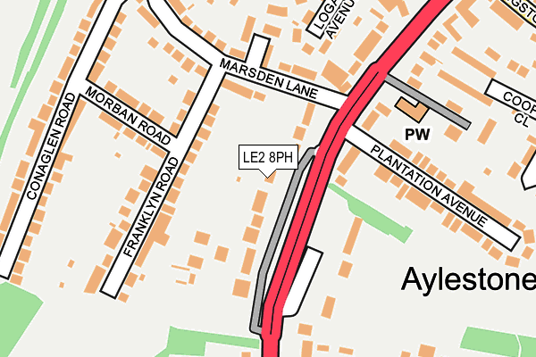 LE2 8PH map - OS OpenMap – Local (Ordnance Survey)