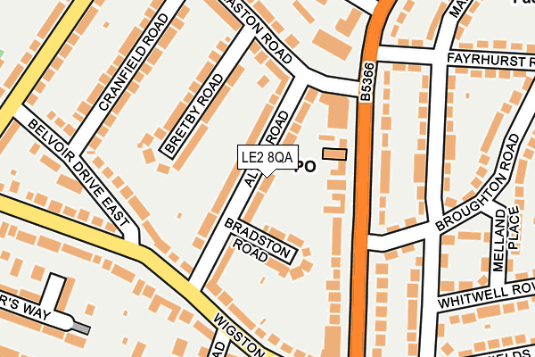 LE2 8QA map - OS OpenMap – Local (Ordnance Survey)