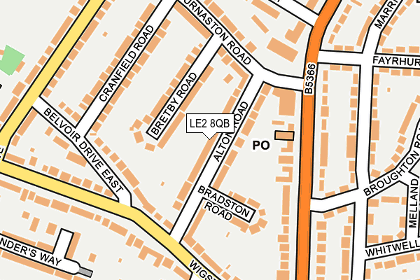 LE2 8QB map - OS OpenMap – Local (Ordnance Survey)