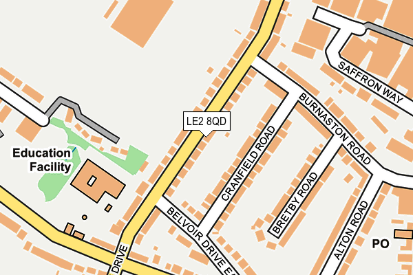 LE2 8QD map - OS OpenMap – Local (Ordnance Survey)