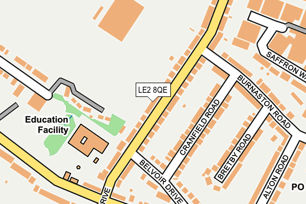 LE2 8QE map - OS OpenMap – Local (Ordnance Survey)