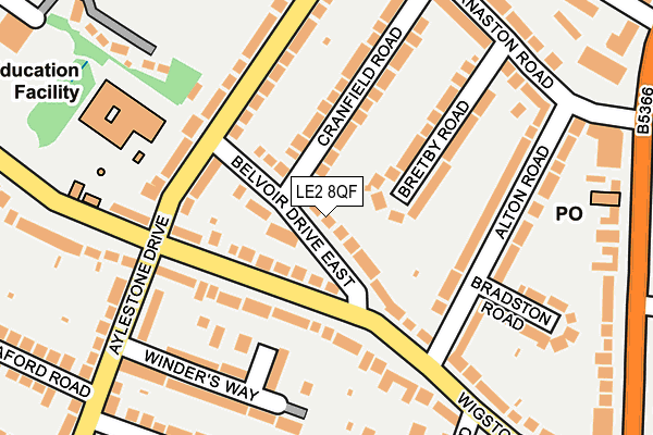 LE2 8QF map - OS OpenMap – Local (Ordnance Survey)