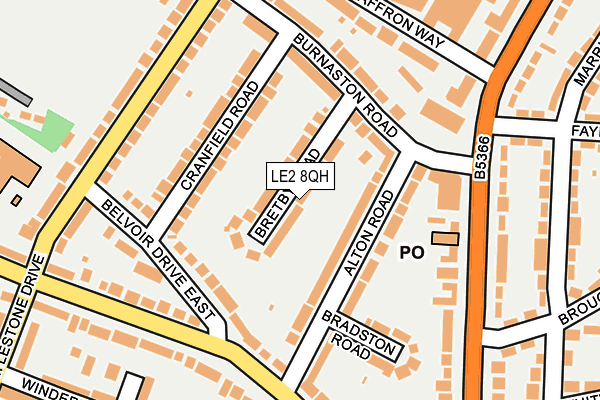 LE2 8QH map - OS OpenMap – Local (Ordnance Survey)