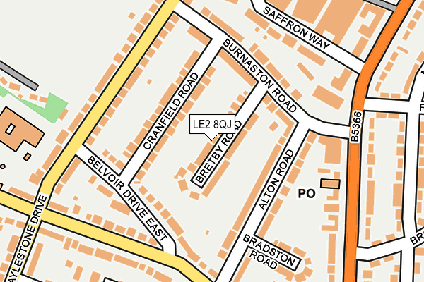 LE2 8QJ map - OS OpenMap – Local (Ordnance Survey)