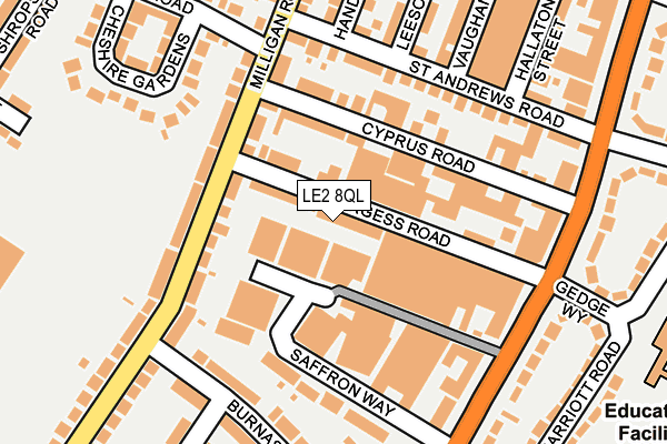 LE2 8QL map - OS OpenMap – Local (Ordnance Survey)