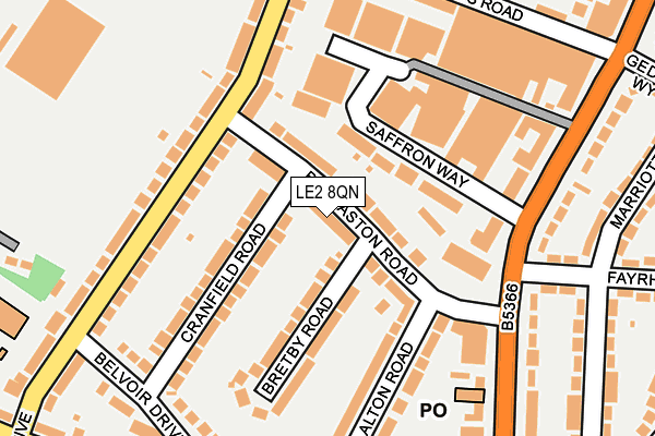 LE2 8QN map - OS OpenMap – Local (Ordnance Survey)