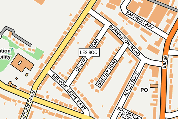 LE2 8QQ map - OS OpenMap – Local (Ordnance Survey)