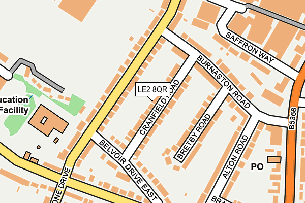 LE2 8QR map - OS OpenMap – Local (Ordnance Survey)